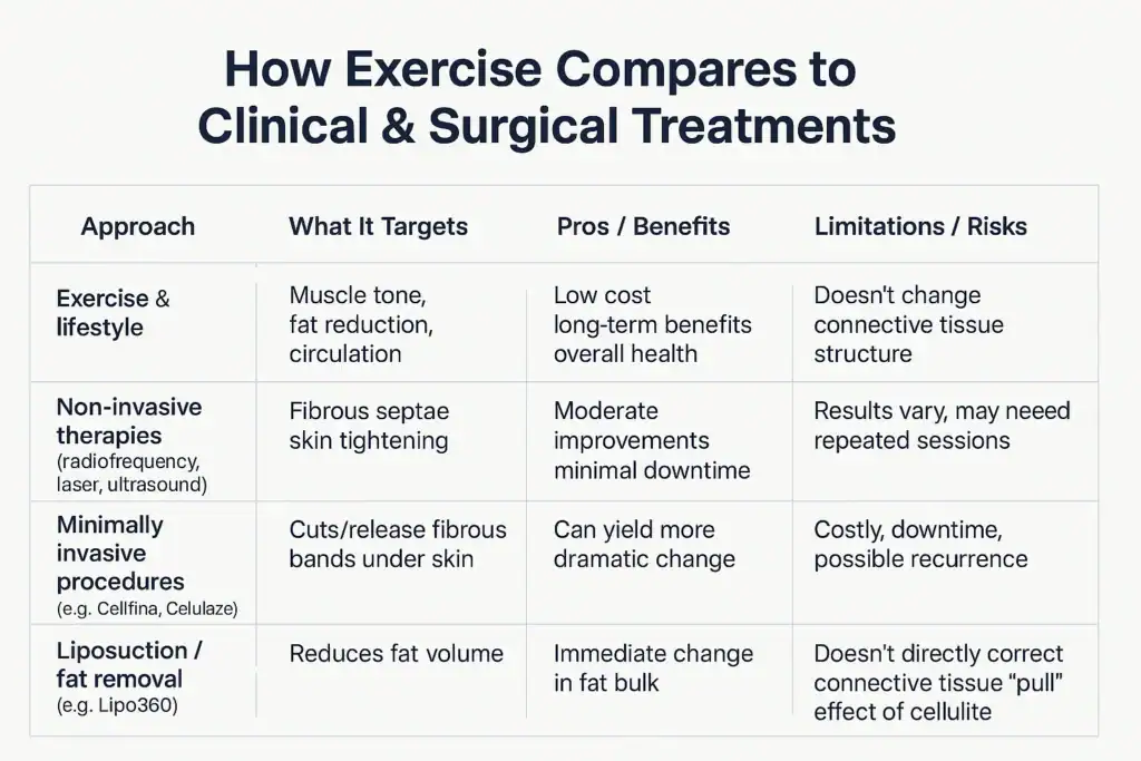 Sculpting Your Bum: Can Toning Exercises Really Reduce Cellulite? 2 How exercise compares to treatments from Lipo 360 Virginia Water