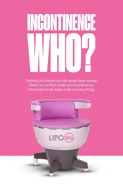 LIPO360 EMS Chair Can Help with Urinary Incontinence 2 Image of a urinary incontinence treatment seat Virginia Water